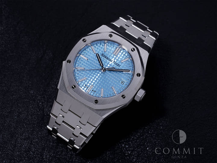 オーデマピゲ ロイヤルオーク Ref.15550ST.OO.1356ST.08 ステンレススチール ライトブルー文字盤 美中古 sfvct44o