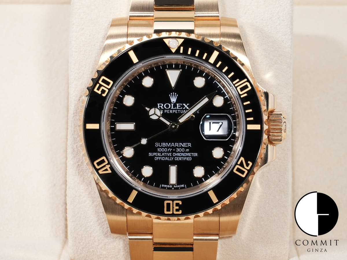 ロレックス サブマリーナー デイト Ref.116618LN イエローゴールド ブラック文字盤 極美品 i7styddw