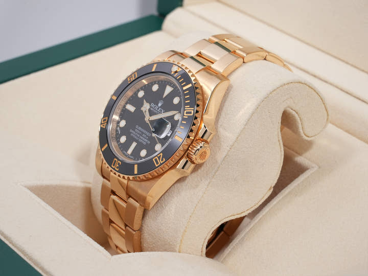 ロレックス サブマリーナー デイト Ref.116618LN イエローゴールド ブラック文字盤 極美品 i7styddw