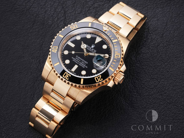 ロレックス サブマリーナー デイト Ref.116618LN イエローゴールド ブラック文字盤 極美品 i7styddw