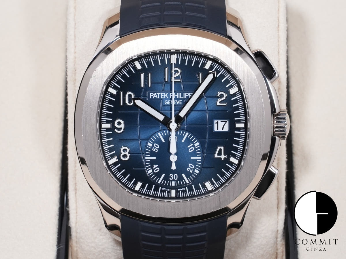 パテックフィリップ アクアノート クロノグラフ Ref.5968G-001 ホワイトゴールド ミッドナイトブルー文字盤 中古 pdcneaby