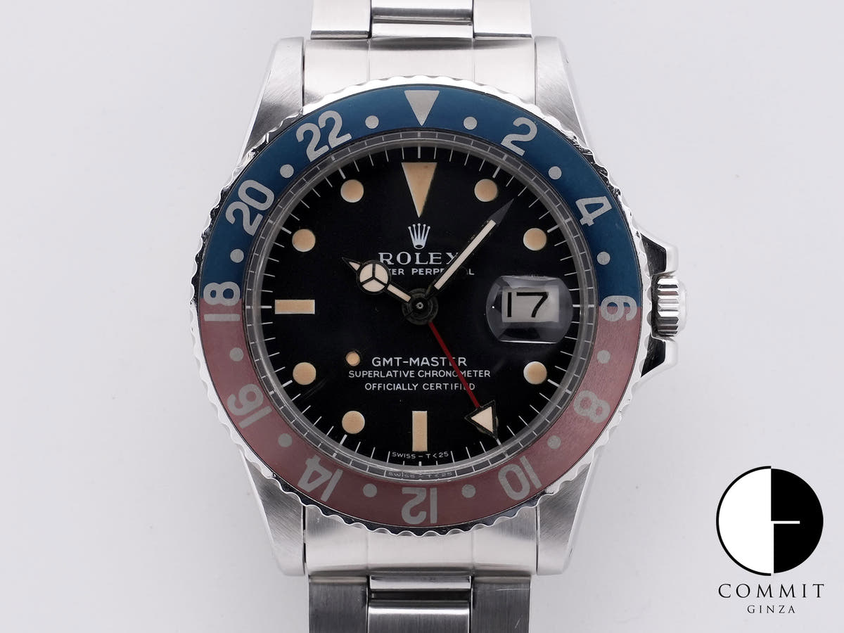 ロレックス GMTマスター Ref.1675 ステンレススチール ブラック文字盤 中古 fovy9ro5 オイスターブレスレット
