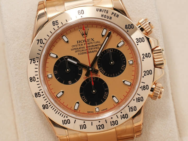 ロレックス デイトナ Ref.116528 イエローゴールド シャンパンxブラック文字盤 デッドストック 9k7s5d7y