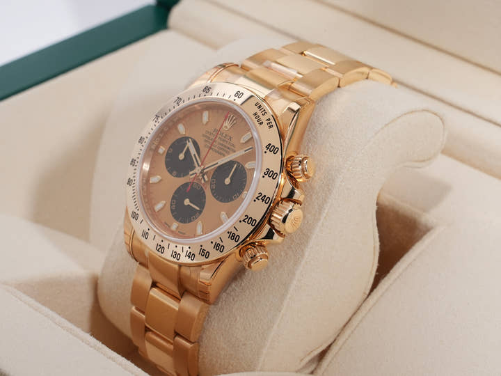 ロレックス デイトナ Ref.116528 イエローゴールド シャンパンxブラック文字盤 デッドストック 9k7s5d7y