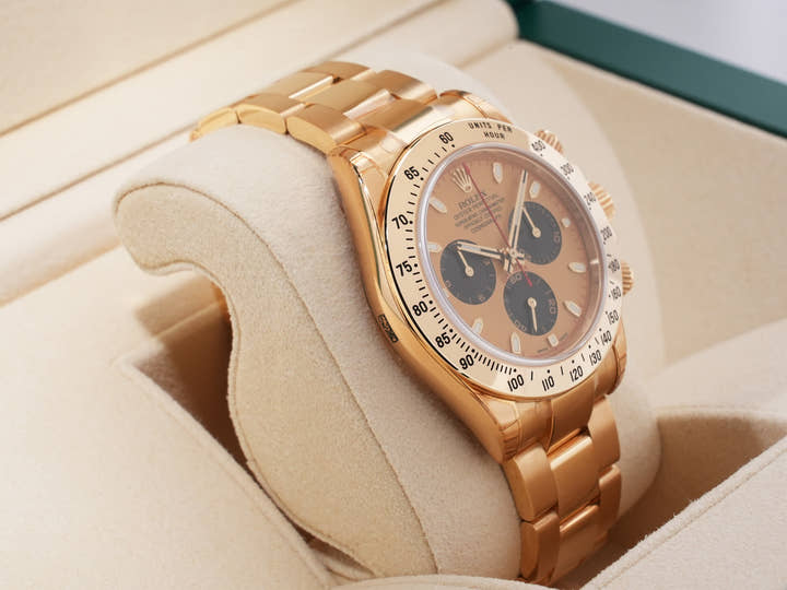 ロレックス デイトナ Ref.116528 イエローゴールド シャンパンxブラック文字盤 デッドストック 9k7s5d7y