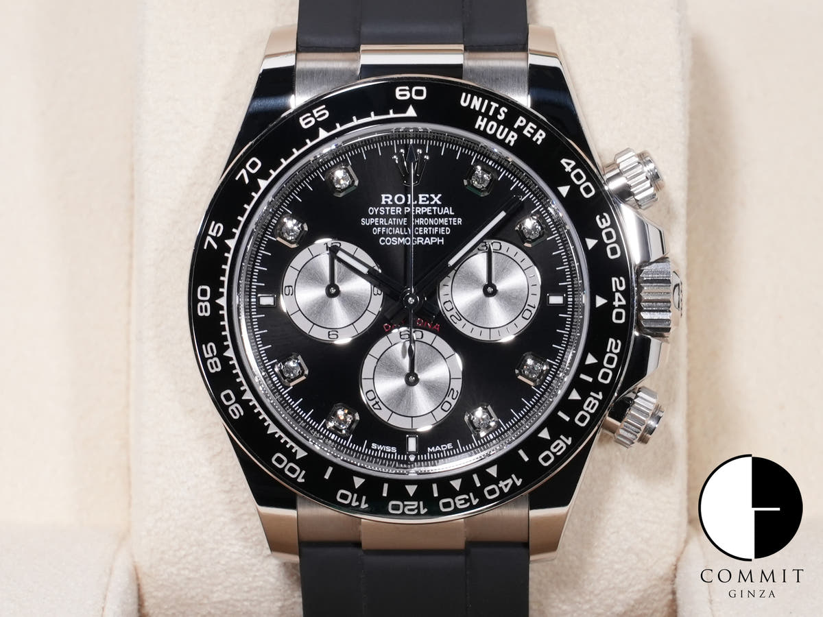 Rolex Daytona Ref. 126519LN White Gold Bright Black x Steel x 8P Diamond Dial Pre-owned bxj86gxn