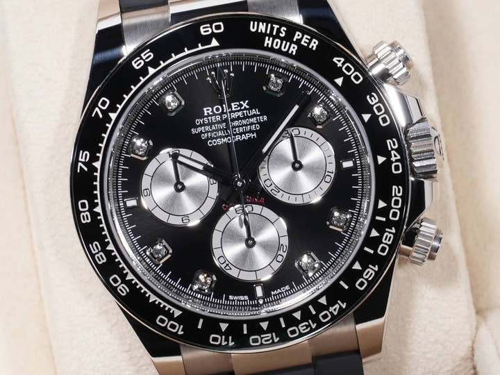Rolex Daytona Ref. 126519LN White Gold Bright Black x Steel x 8P Diamond Dial Pre-owned bxj86gxn
