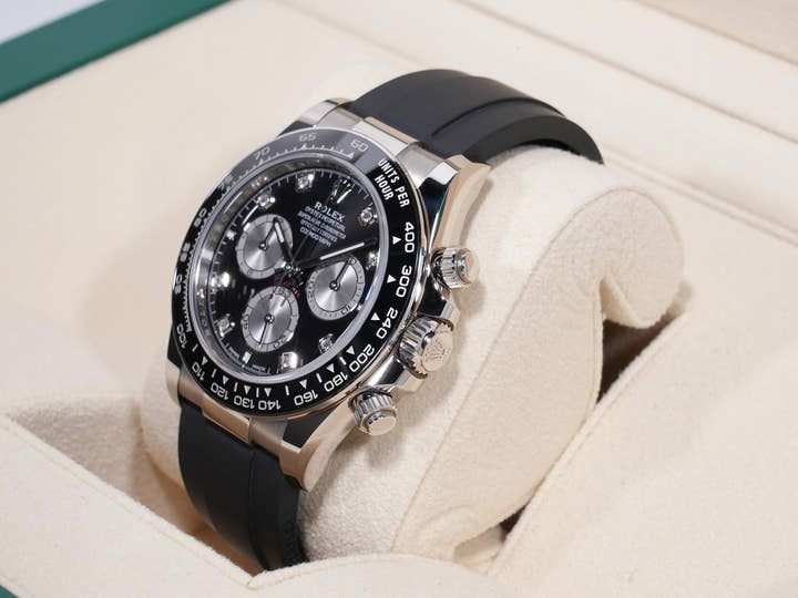 Rolex Daytona Ref. 126519LN White Gold Bright Black x Steel x 8P Diamond Dial Pre-owned bxj86gxn