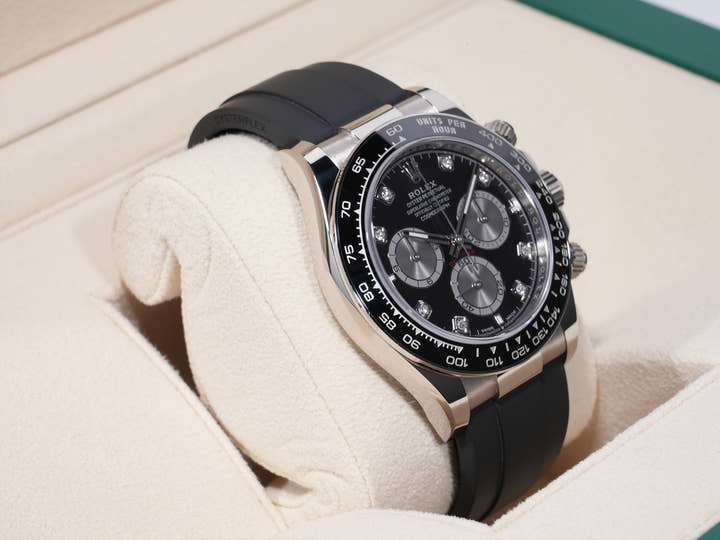 Rolex Daytona Ref. 126519LN White Gold Bright Black x Steel x 8P Diamond Dial Pre-owned bxj86gxn