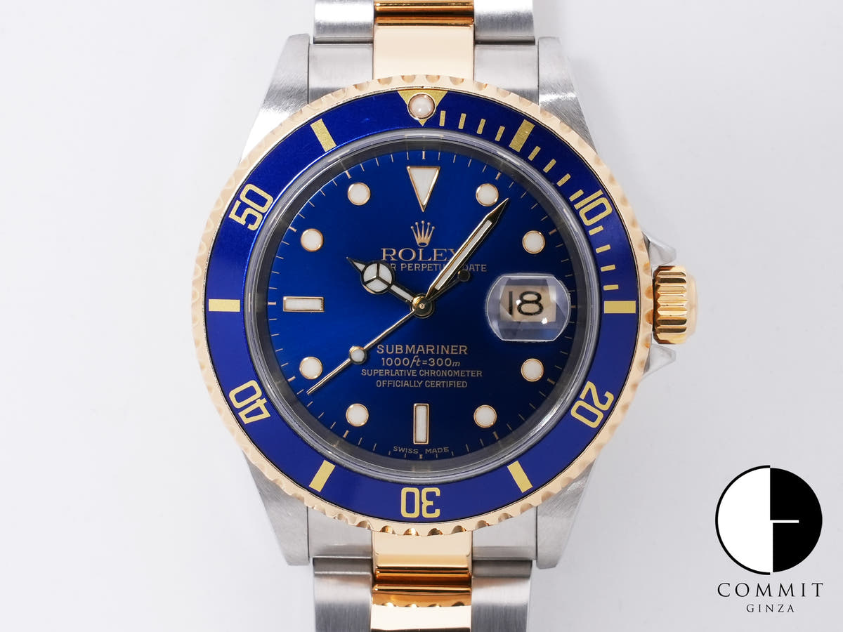 ロレックス サブマリーナー デイト Ref.16613 ステンレススチール/イエローゴールド ブルー文字盤 中古 9q2c8kud