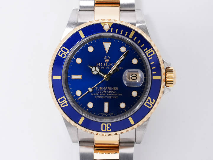 ロレックス サブマリーナー デイト Ref.16613 ステンレススチール/イエローゴールド ブルー文字盤 中古 9q2c8kud