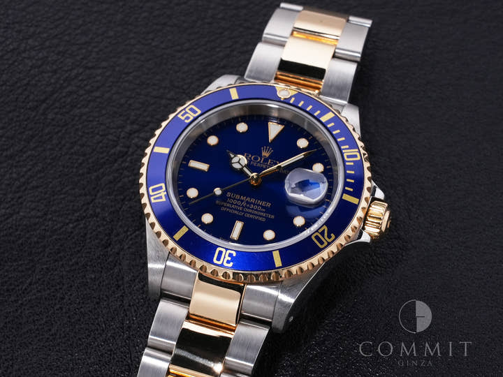 ロレックス サブマリーナー デイト Ref.16613 ステンレススチール/イエローゴールド ブルー文字盤 中古 9q2c8kud