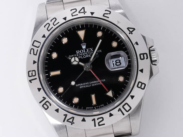 ロレックス エクスプローラーII Ref.16570 ステンレススチール ブラック文字盤 オイスターブレスレット 中古 389ufqsz