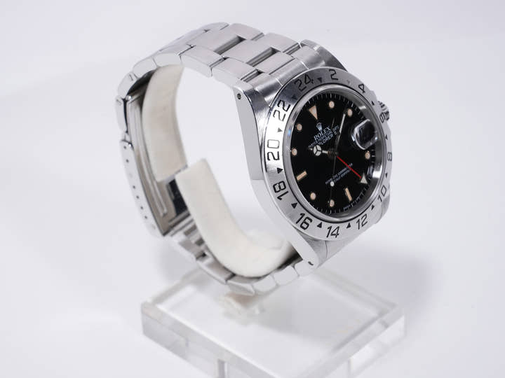 ロレックス エクスプローラーII Ref.16570 ステンレススチール ブラック文字盤 オイスターブレスレット 中古 389ufqsz