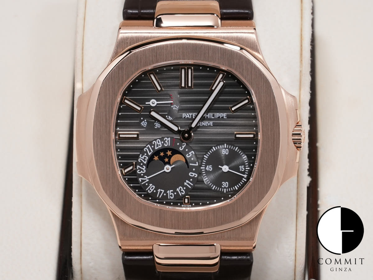 パテックフィリップ ノーチラス Ref.5712R-001 ローズゴールド ブラック ブラウン文字盤 美品 4imf67aq