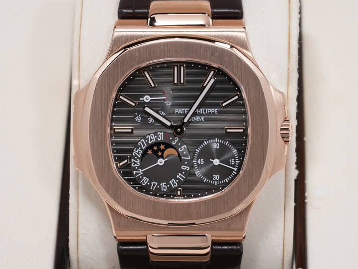 パテックフィリップ ノーチラス Ref.5712R-001 ローズゴールド ブラック ブラウン文字盤 美品 4imf67aq