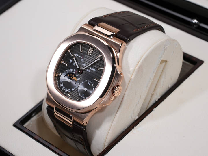 パテックフィリップ ノーチラス Ref.5712R-001 ローズゴールド ブラック ブラウン文字盤 美品 4imf67aq