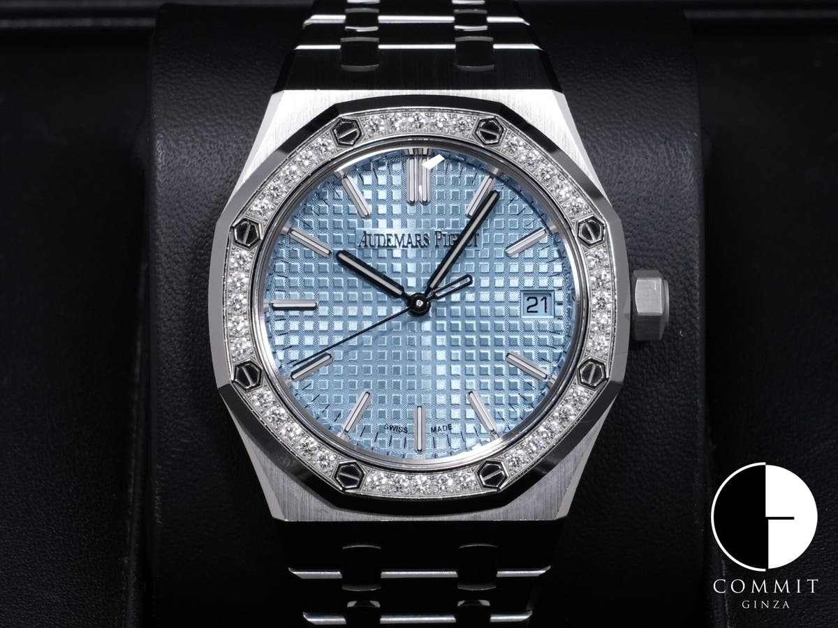 オーデマピゲ ロイヤルオーク 50周年記念 Ref.15551ST.ZZ.1356ST.01 ステンレススチール ライトブルー文字盤 中古 iyvofcxc