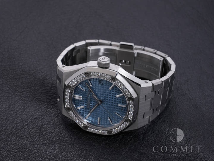 オーデマピゲ ロイヤルオーク 50周年記念 Ref.15551ST.ZZ.1356ST.01 ステンレススチール ライトブルー文字盤 中古 iyvofcxc