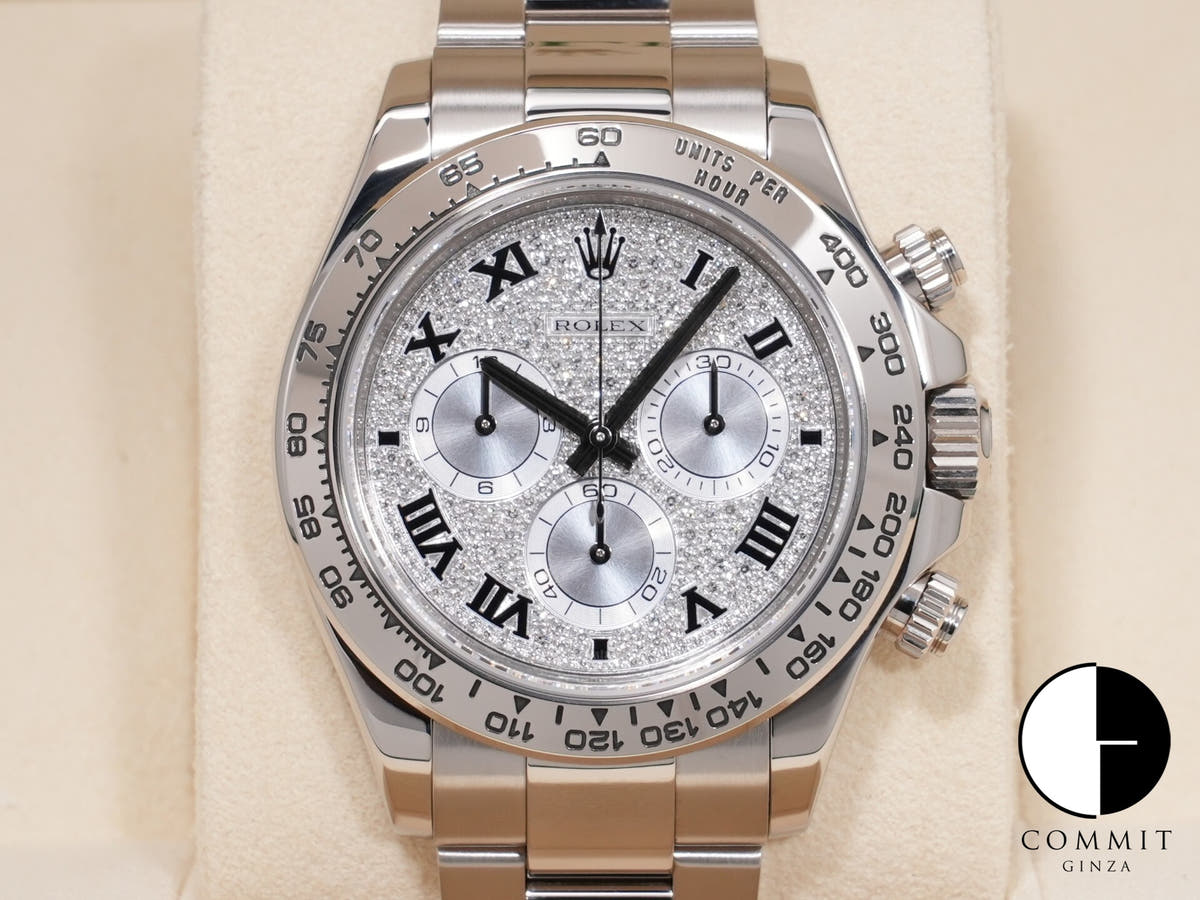 ロレックス デイトナ Ref.116509ZER ホワイトゴールド パヴェダイヤ ローマン文字盤 美品 9kppaxeq