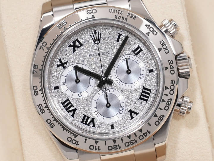 ロレックス デイトナ Ref.116509ZER ホワイトゴールド パヴェダイヤ ローマン文字盤 美品 9kppaxeq