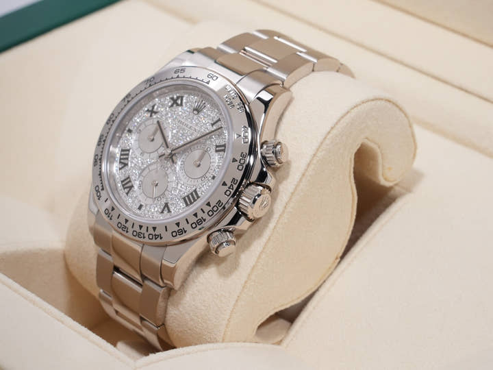 ロレックス デイトナ Ref.116509ZER ホワイトゴールド パヴェダイヤ ローマン文字盤 美品 9kppaxeq