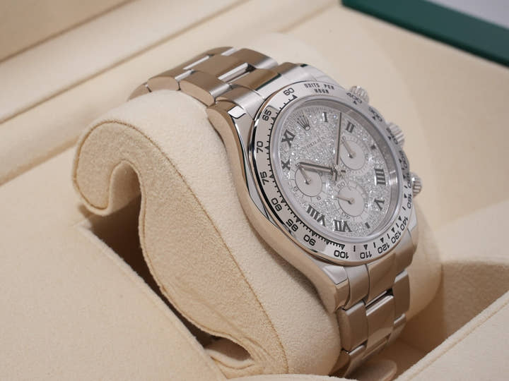 ロレックス デイトナ Ref.116509ZER ホワイトゴールド パヴェダイヤ ローマン文字盤 美品 9kppaxeq