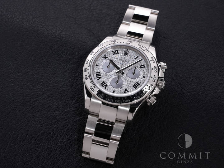 ロレックス デイトナ Ref.116509ZER ホワイトゴールド パヴェダイヤ ローマン文字盤 美品 9kppaxeq