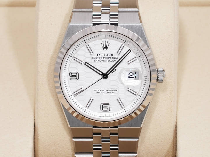 Rolex Land-Dweller Ref. 127234 Stainless Steel/White Gold White Dial Jubilee Bracelet Unused wxu8uiw7