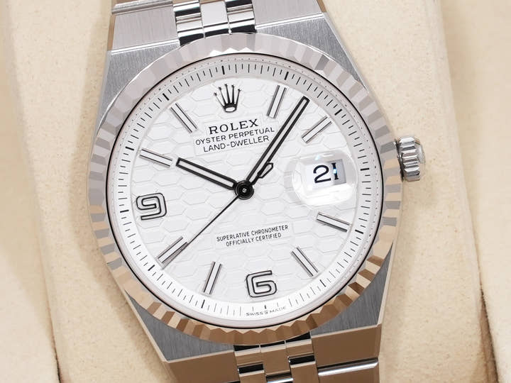 Rolex Land-Dweller Ref. 127234 Stainless Steel/White Gold White Dial Jubilee Bracelet Unused wxu8uiw7