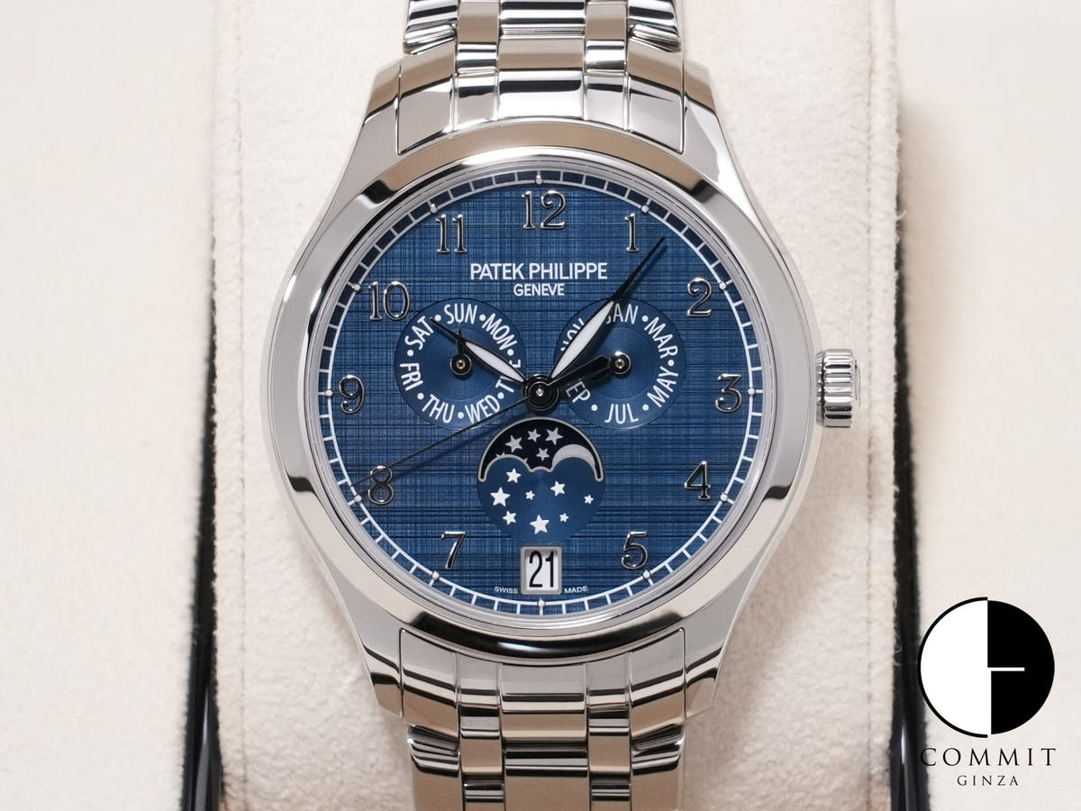 パテックフィリップ アニュアルカレンダー ムーンフェイズ Ref.4947/1A-001 ステンレススチール ブルー文字盤 未使用 mxebz8qf