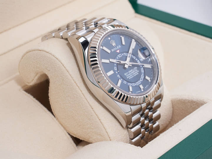 ロレックス スカイドゥエラー Ref.326934 ステンレススチール/ホワイトゴールド ブルー文字盤 ジュビリーブレスレット 美中古 a89ysgxh