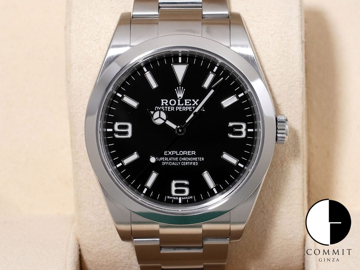 ロレックス エクスプローラーI Ref.214270 ステンレススチール ブラック文字盤 オイスターブレスレット 美中古 8qxozj9b