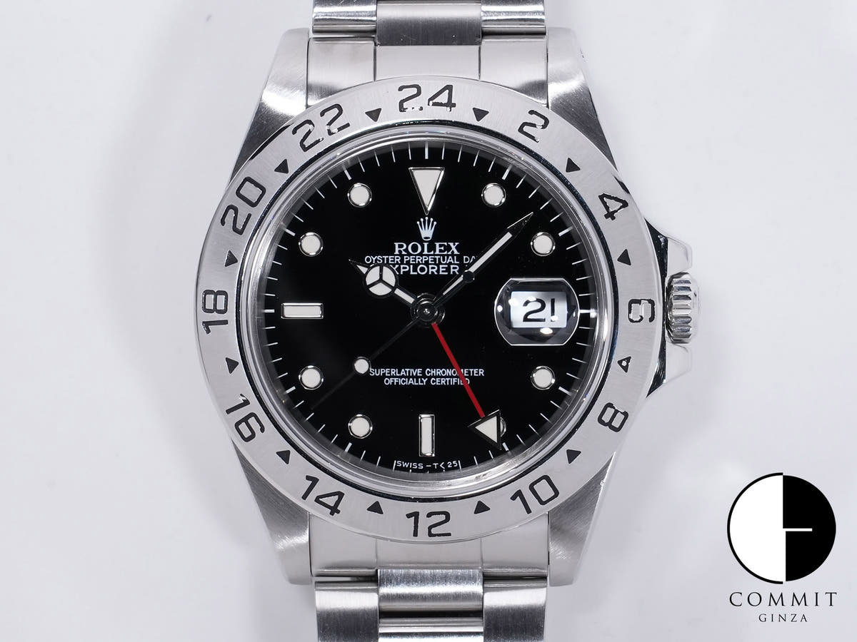 ロレックス エクスプローラーII Ref.16570 ステンレススチール ブラック文字盤 オイスターブレスレット 中古 arkrgxda