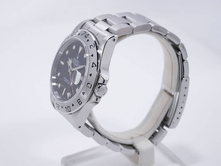 ロレックス エクスプローラーII Ref.16570 ステンレススチール ブラック文字盤 オイスターブレスレット 中古 arkrgxda