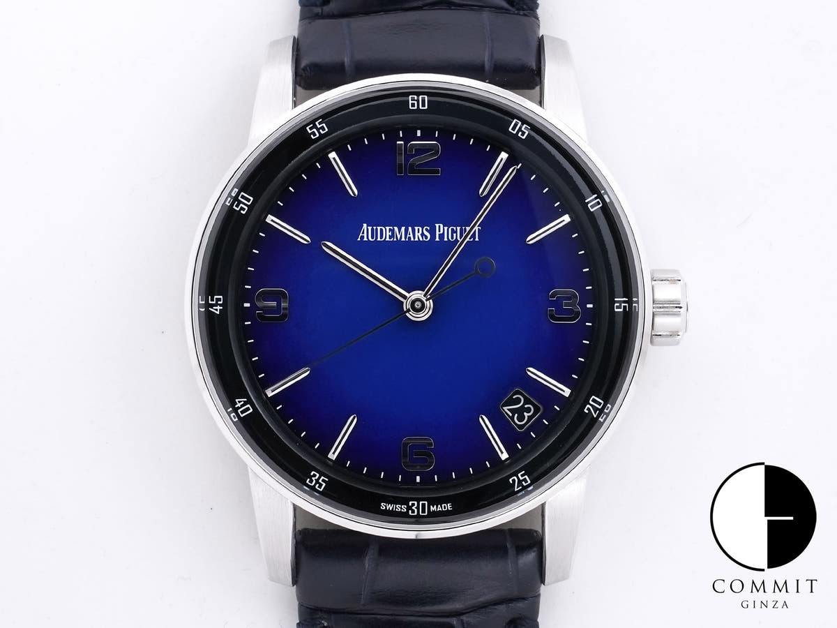 オーデマピゲ CODE 11.59 バイ オーデマ ピゲ ボリショイ限定モデル Ref.15210BC.OO.A321CR.99 ホワイトゴールド スモークブルーエナメル文字盤 美中古 hr3fv9e9