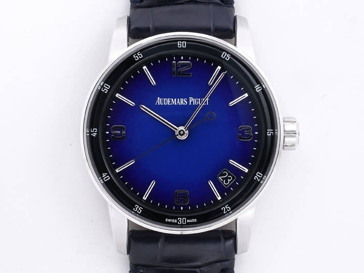 オーデマピゲ CODE 11.59 バイ オーデマ ピゲ ボリショイ限定モデル Ref.15210BC.OO.A321CR.99 ホワイトゴールド スモークブルーエナメル文字盤 美中古 hr3fv9e9