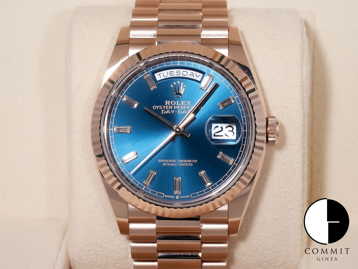 ロレックス デイデイト36 Ref.128235 エバーローズゴールド ブルーグリーン文字盤 美中古 8wz5ovy3