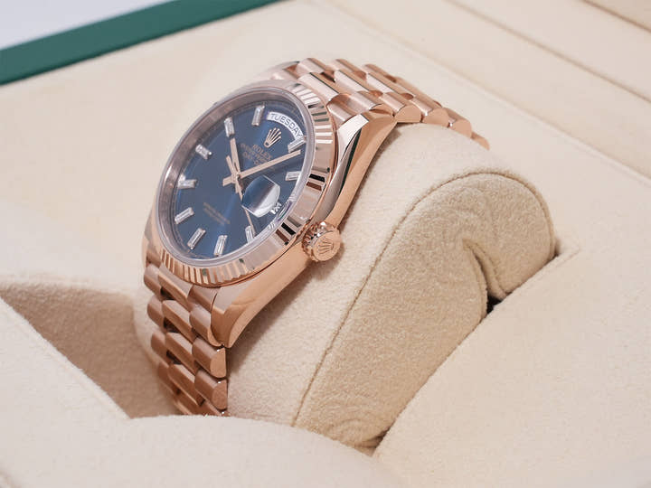 ロレックス デイデイト36 Ref.128235 エバーローズゴールド ブルーグリーン文字盤 美中古 8wz5ovy3