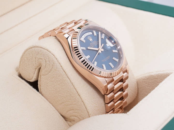 ロレックス デイデイト36 Ref.128235 エバーローズゴールド ブルーグリーン文字盤 美中古 8wz5ovy3