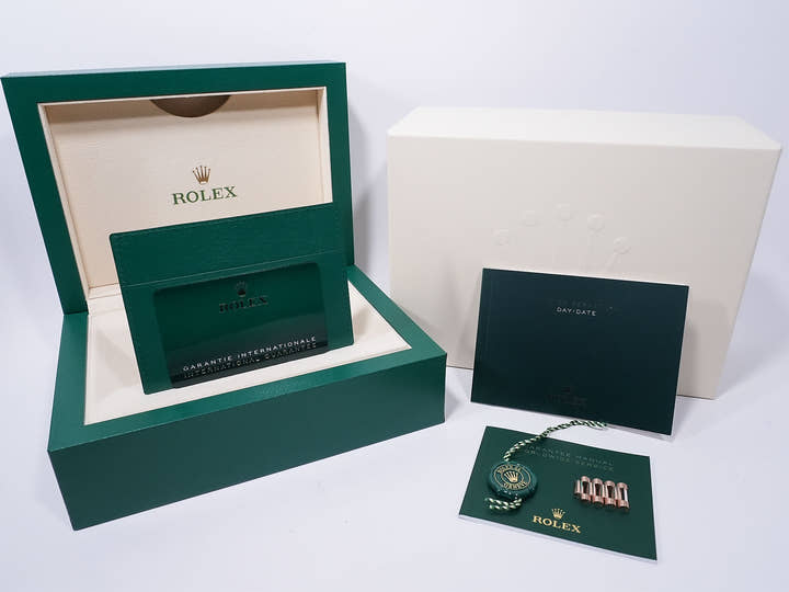 ロレックス デイデイト36 Ref.128235 エバーローズゴールド ブルーグリーン文字盤 美中古 8wz5ovy3