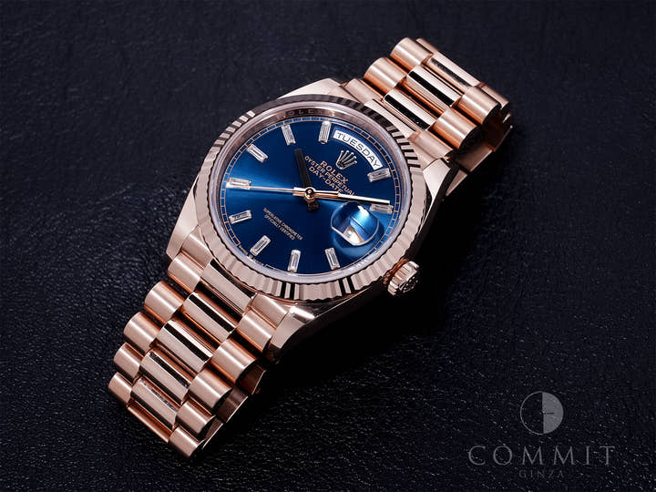 ロレックス デイデイト36 Ref.128235 エバーローズゴールド ブルーグリーン文字盤 美中古 8wz5ovy3