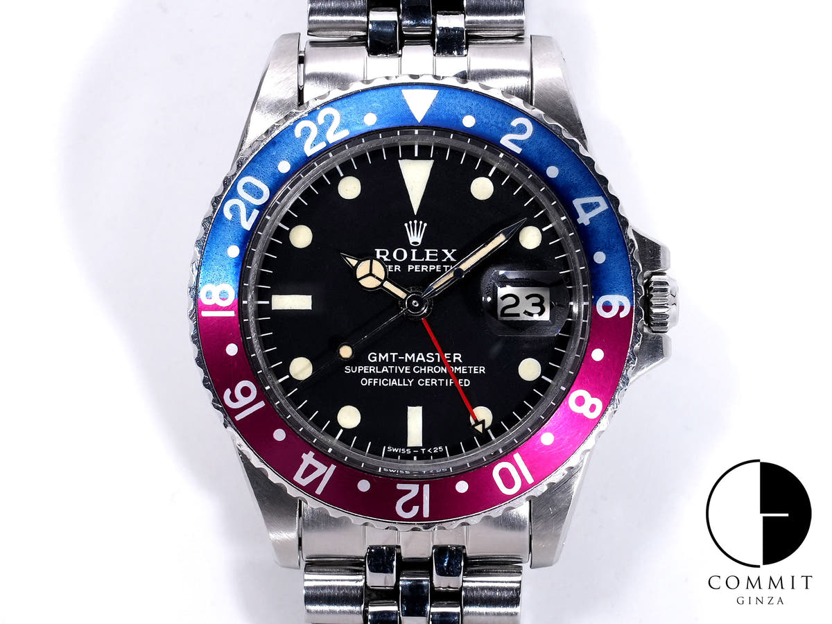 Rolex GMT Master Ref. 1675 Stainless Steel Black Dial Jubilee Bracelet Pre-owned mbpd2k4i