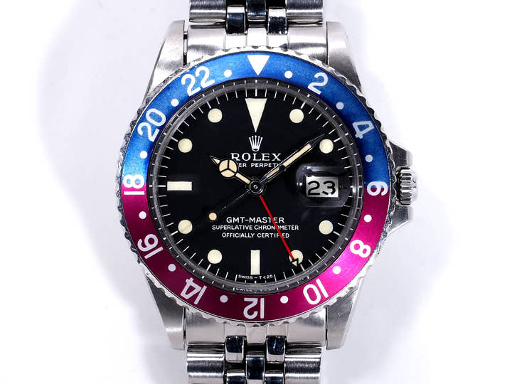 Rolex GMT Master Ref. 1675 Stainless Steel Black Dial Jubilee Bracelet Pre-owned mbpd2k4i