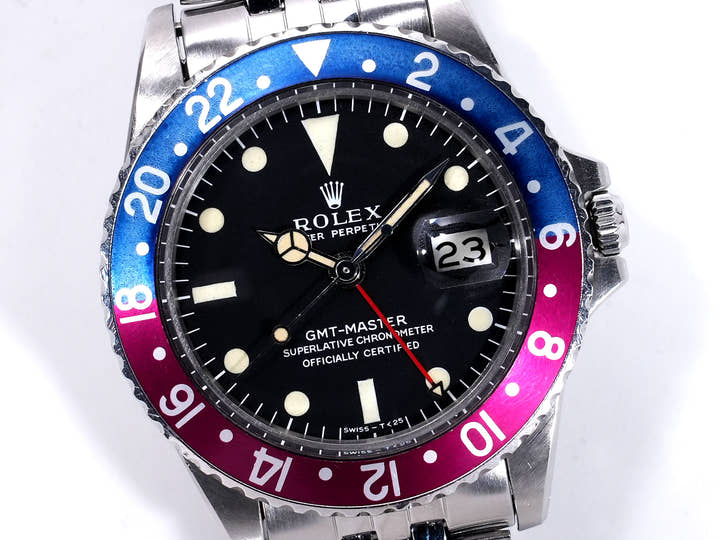 Rolex GMT Master Ref. 1675 Stainless Steel Black Dial Jubilee Bracelet Pre-owned mbpd2k4i