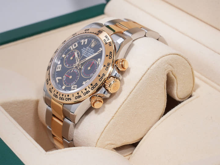 ロレックス デイトナ Ref.116503 ステンレススチール/イエローゴールド ブルーアラビア文字盤 中古 n3e3rq2w