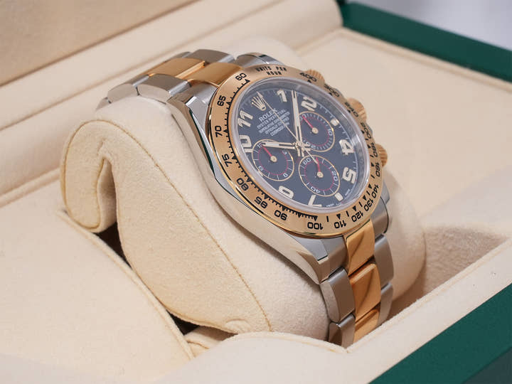 ロレックス デイトナ Ref.116503 ステンレススチール/イエローゴールド ブルーアラビア文字盤 中古 n3e3rq2w