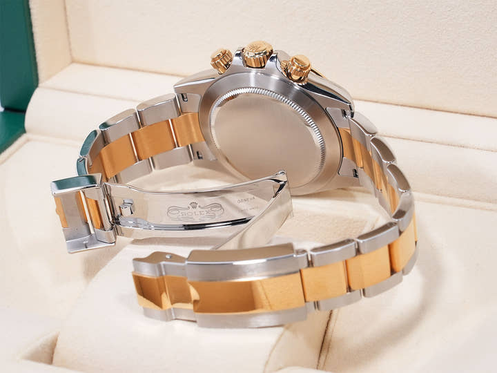 ロレックス デイトナ Ref.116503 ステンレススチール/イエローゴールド ブルーアラビア文字盤 中古 n3e3rq2w