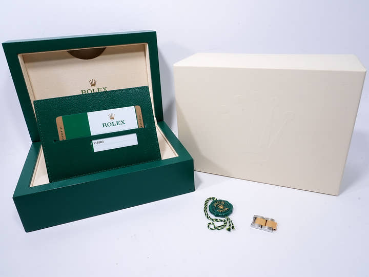 ロレックス デイトナ Ref.116503 ステンレススチール/イエローゴールド ブルーアラビア文字盤 中古 n3e3rq2w