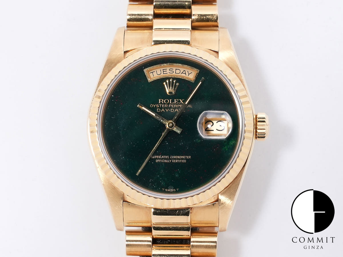 ロレックス デイデイト36 Ref.18038 イエローゴールド ブラッドストーン文字盤 中古 vxtnbahw